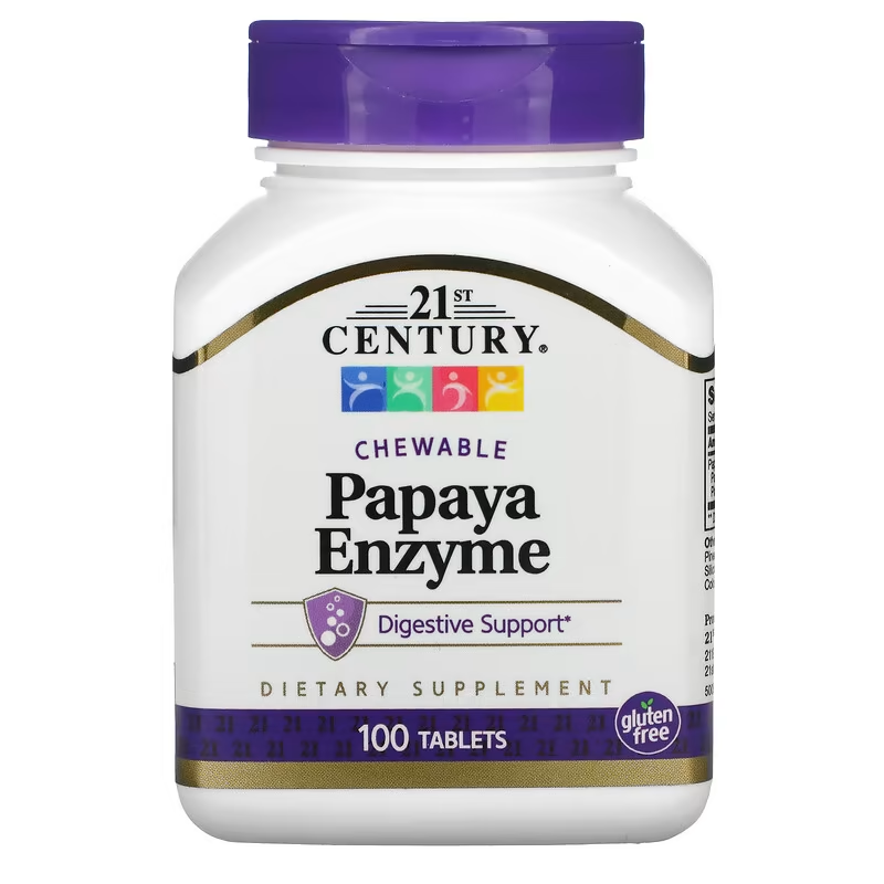 21st Century Papaya Enzyme Chewable 100 Tablets