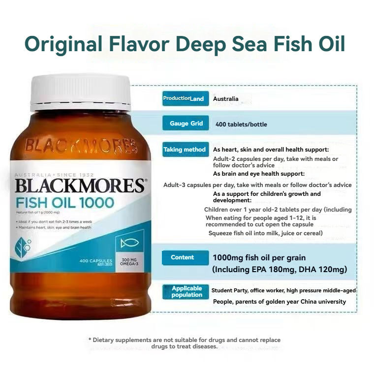 Blackmore omega 3 fish oil Original 400 capsules