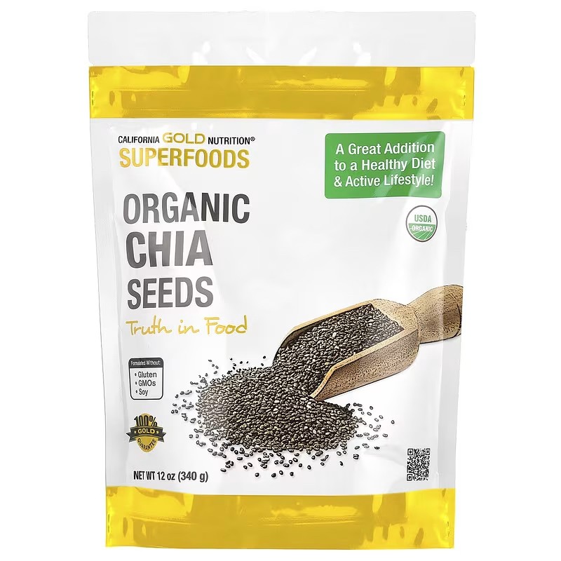 California Gold Nutrition Organic Chia Seeds, 12 oz 340 gram