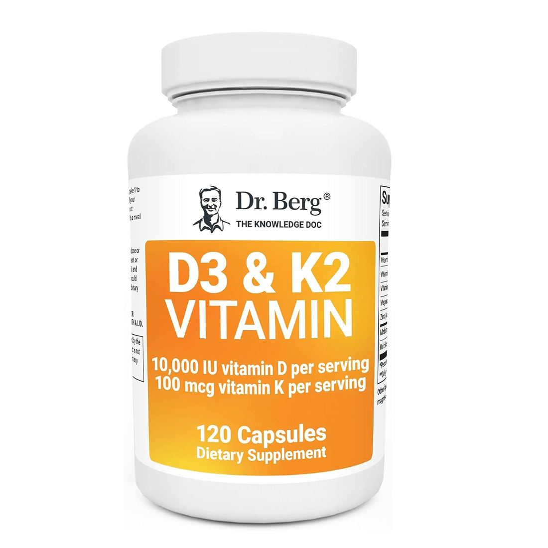 D3 & K2 Vitamin Supplement  (10,000 IU) - 120 capsules