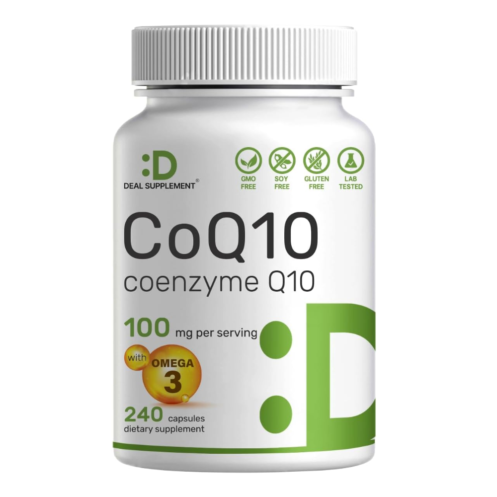 Deals CoQ10 100mg Support Heart, Energy & Brain Health 240