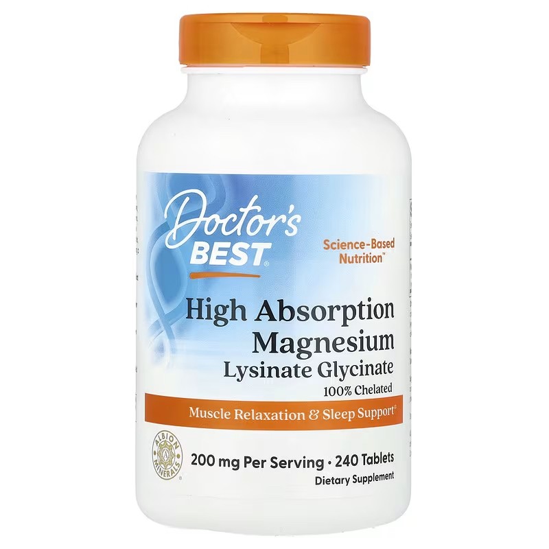 Doctor's Best High Absorption Magnesium 200 mg 240 Tablets