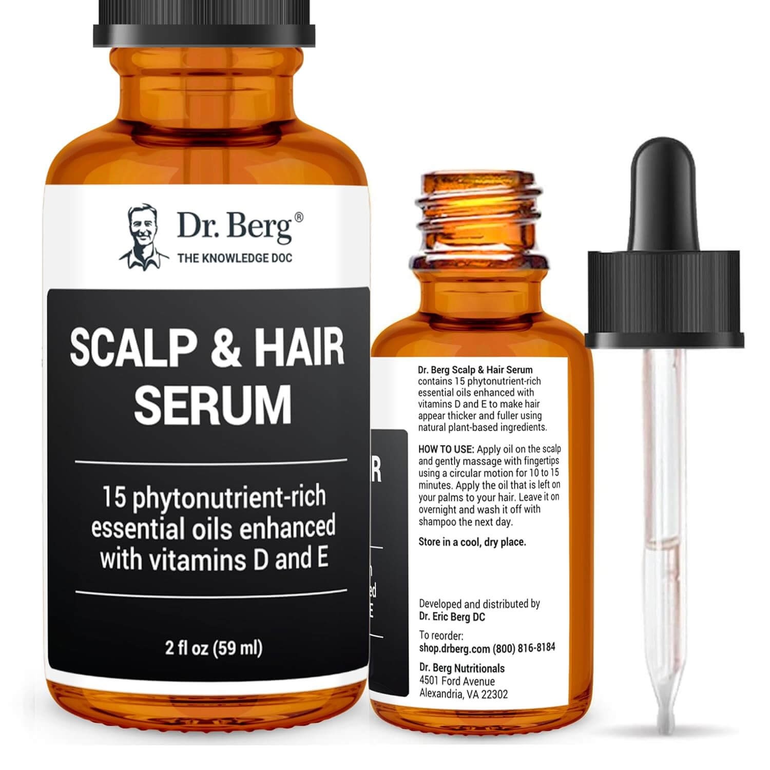 Dr Berg's Hair Growth Serum w-Jojoba Oil & Castor Oil 2fl oz