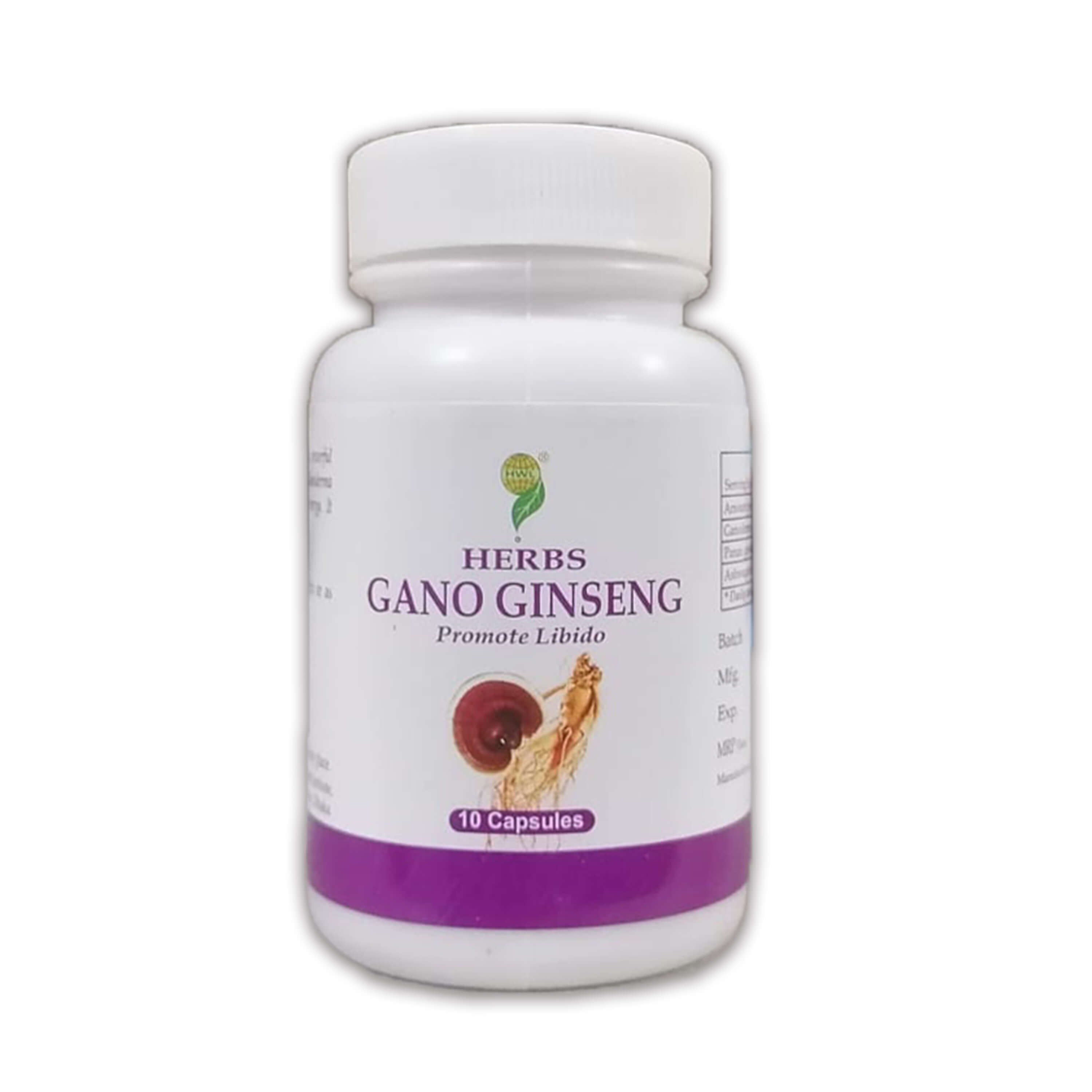 Gano Ginseng Supplement 10 Capsule