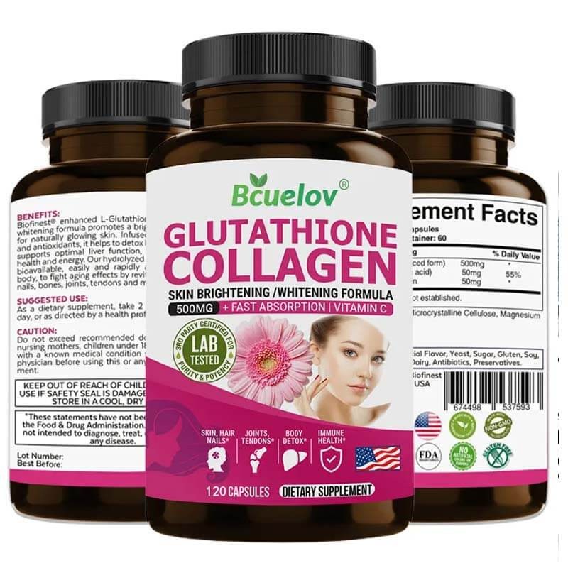 Glutathione Recovery 500mg Collagen Supplement 120 Capsules