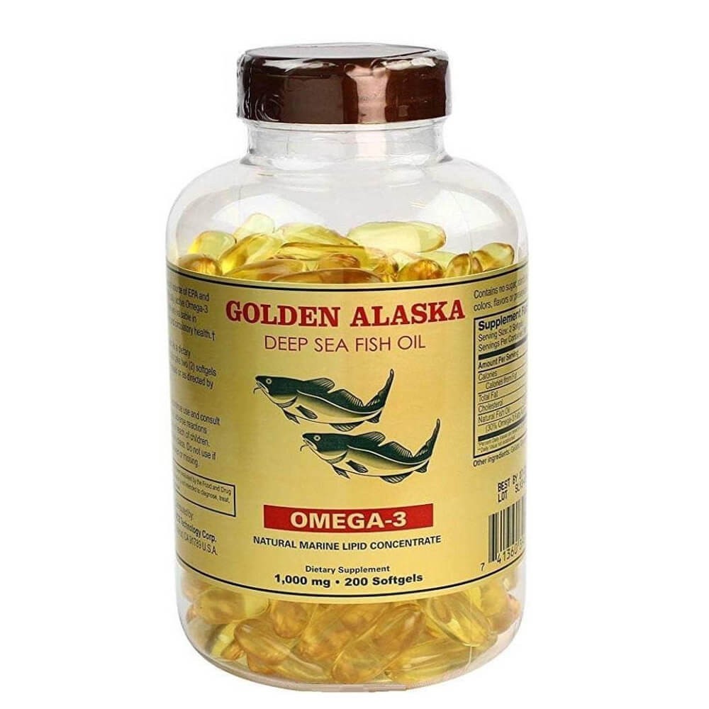 Golden Alaska Omega 3  Deep Sea Fish Oil 1000mg 200 Softgels