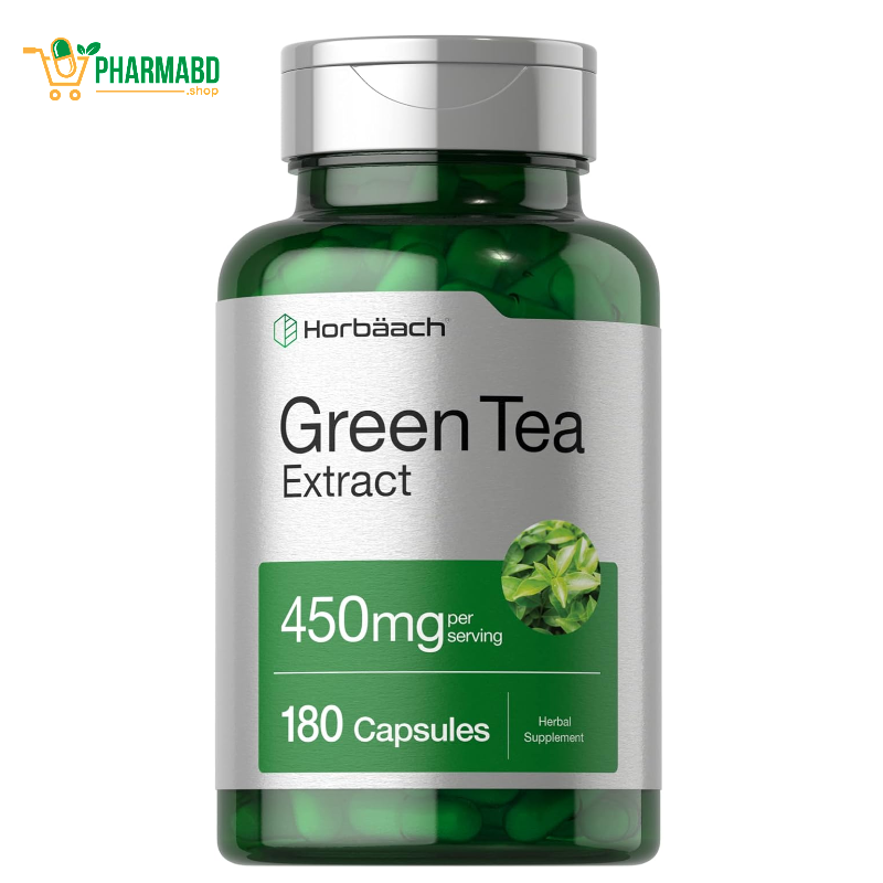 Horbäach Green Tea Extract Supplement 450mg 180 Capsules