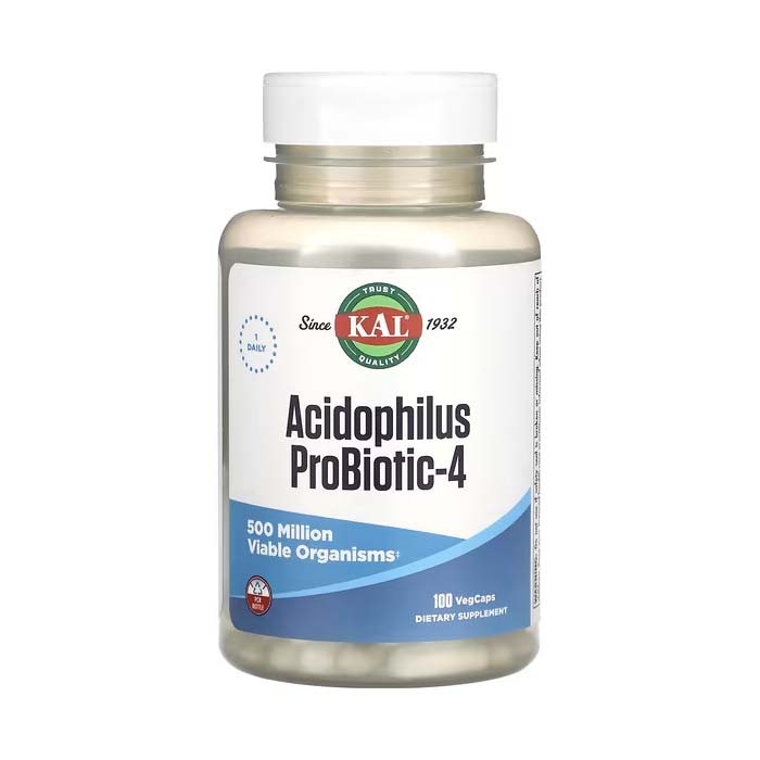 Kal Acidophilus Probiotic-4, for Women and Men 500Million 100 VegCaps