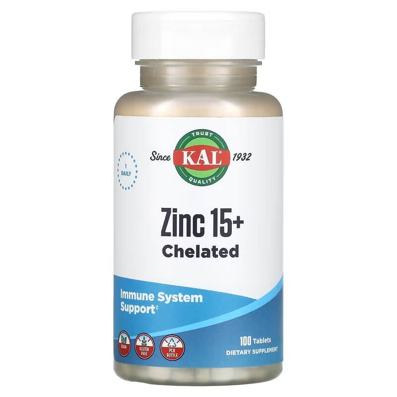 KAL Zinc 15+ Chelated 100 Tablets