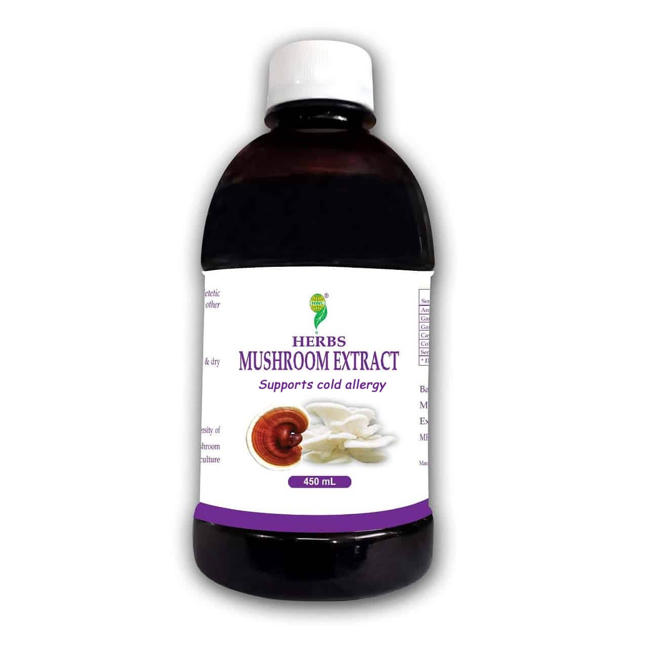 Mushroom Extract supports cold allergy 450 mL