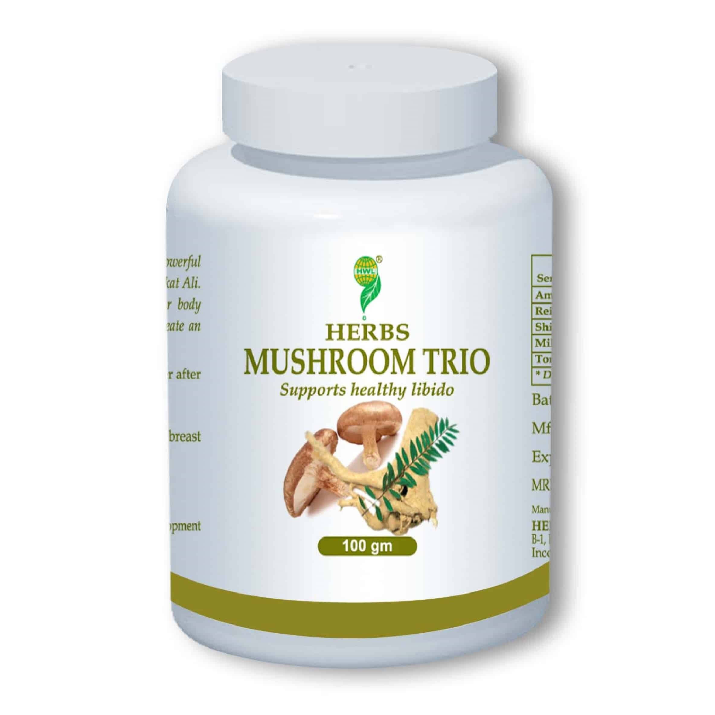 Mushroom Trio Supplement Supports healthy libido 100 gram