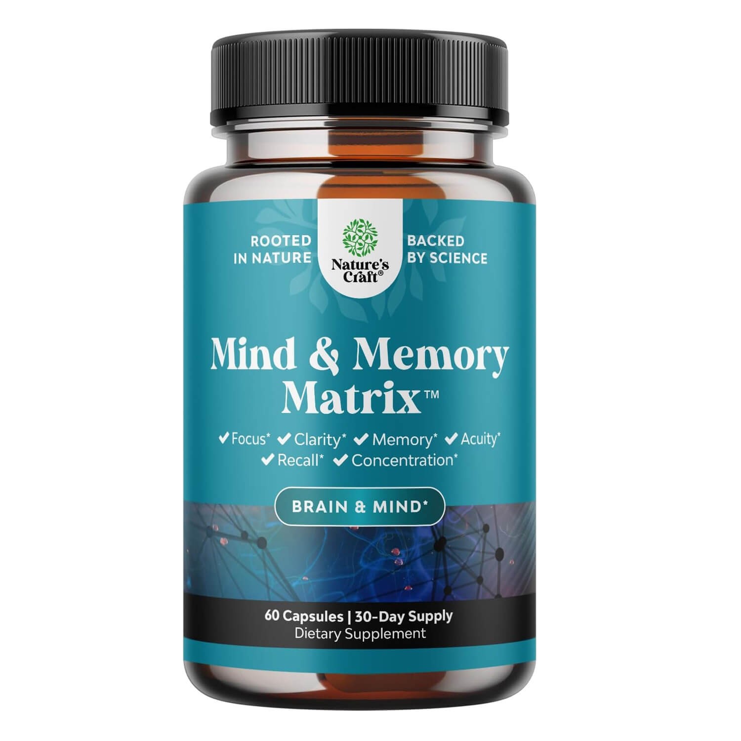 Natures Craft Advanced Brain Supplement for Memory and Focus