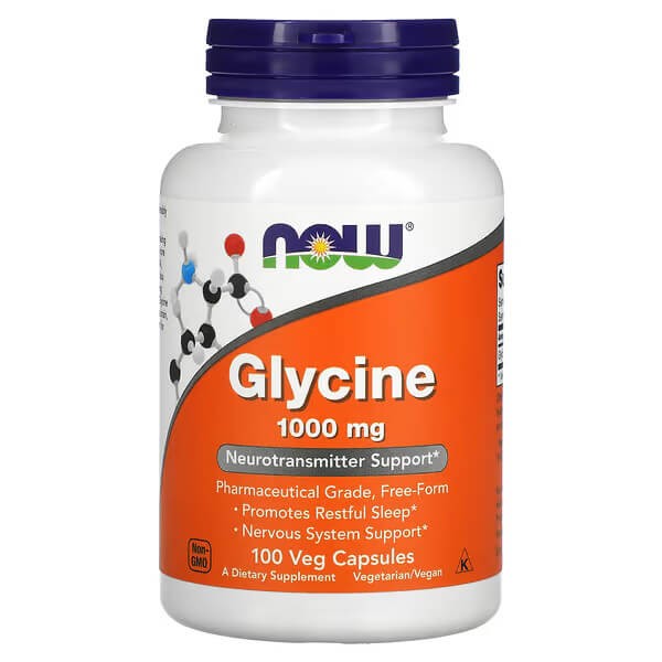 NOW Glycine 1000 mg Neurotransmitter Support 100 VegCaps