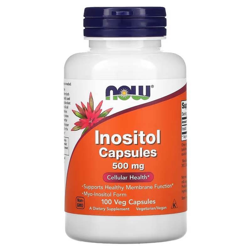 NOW Inositol Supplements 500mg 100 Veg Capsules