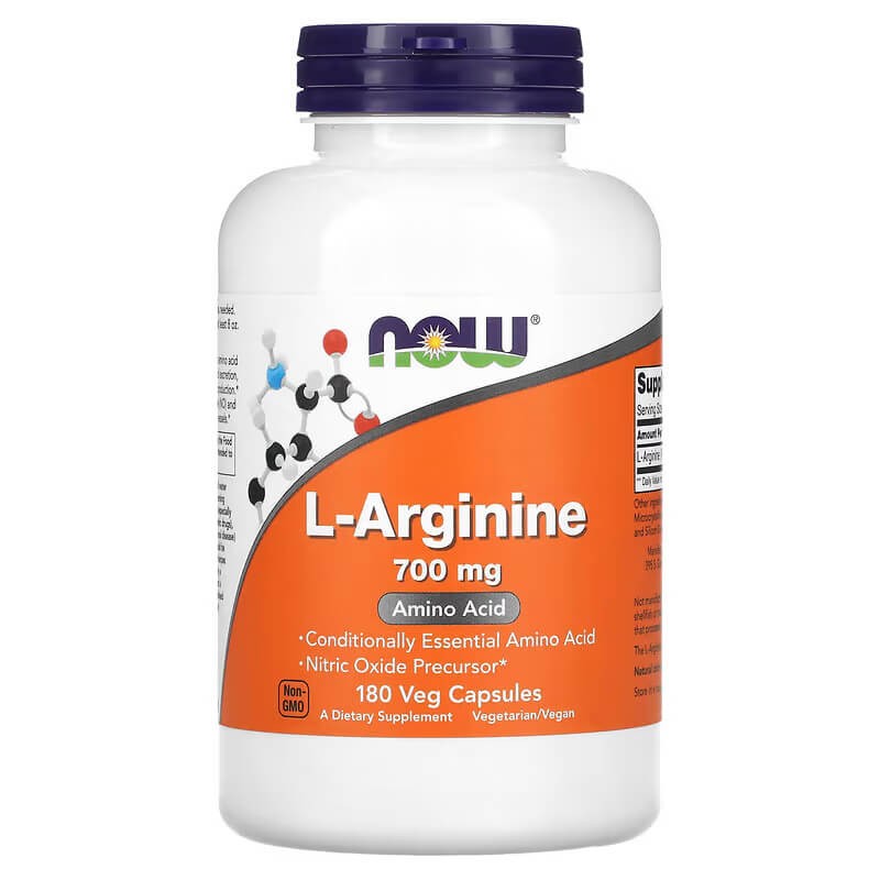 NOW L-Arginine 700 mg 180 Veg Capsules