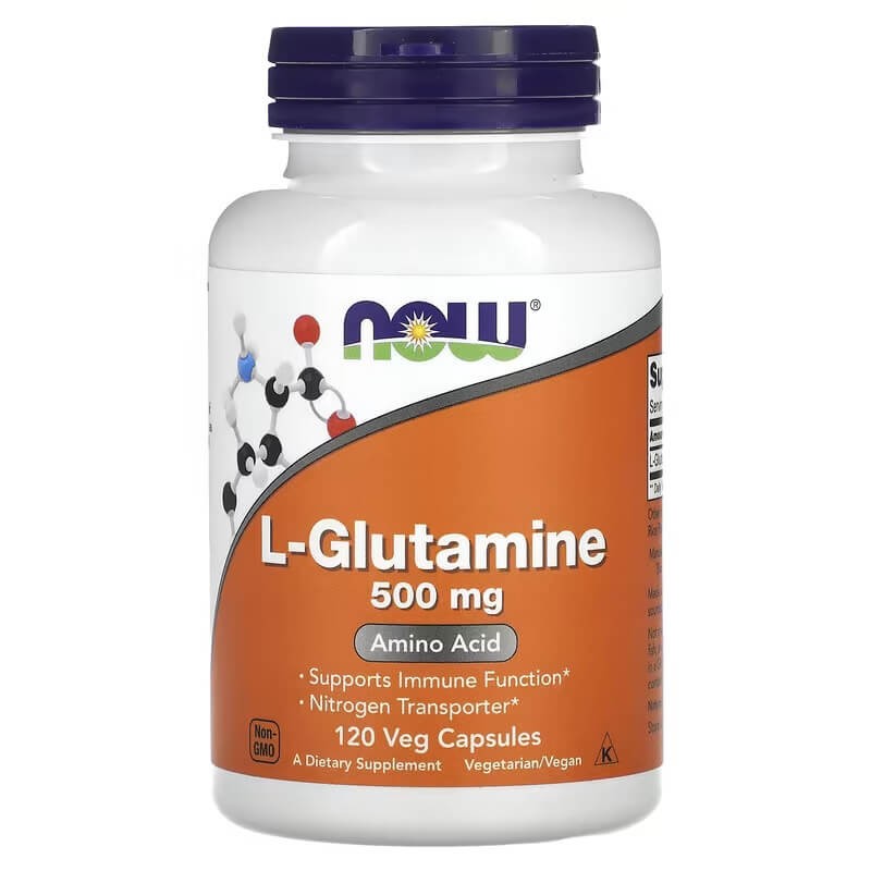 NOW L-Glutamine 500 mg 120 Veg Capsules