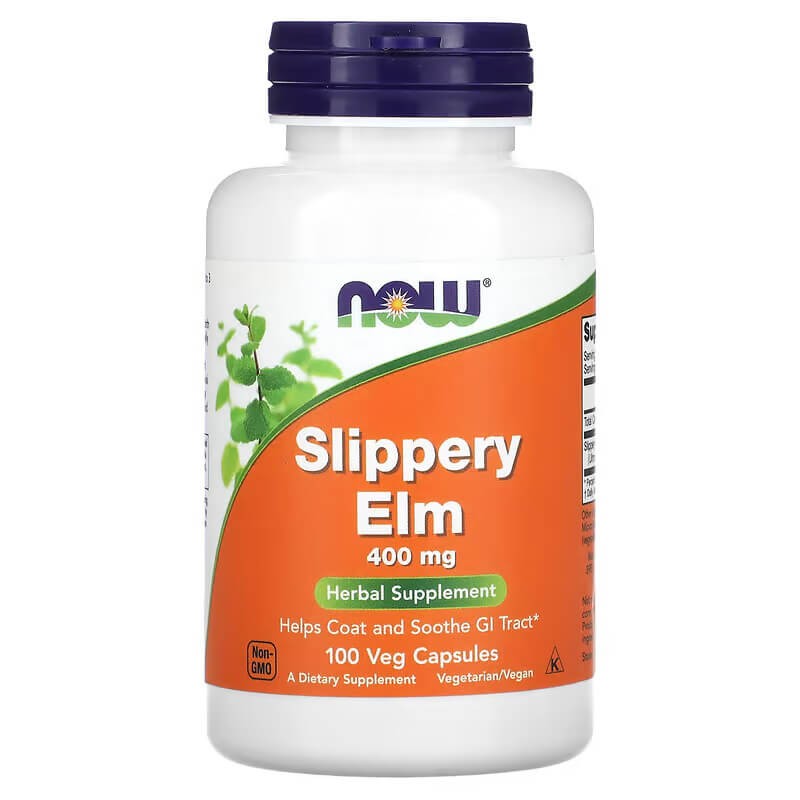 NOW Slippery Elm 400 mg 100 Veg Capsules