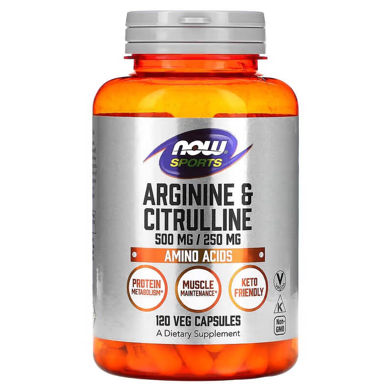 NOW Sports Arginine & Citrulline 120 Veg Capsules