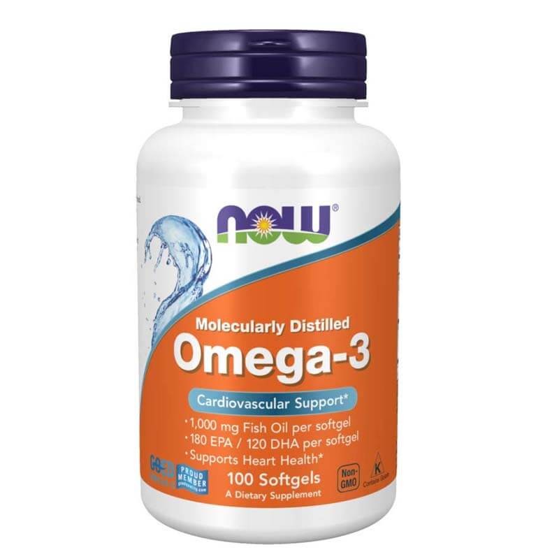 NOW Supplement Omega-3 Fish Oil 1000mg, 100 Softgels