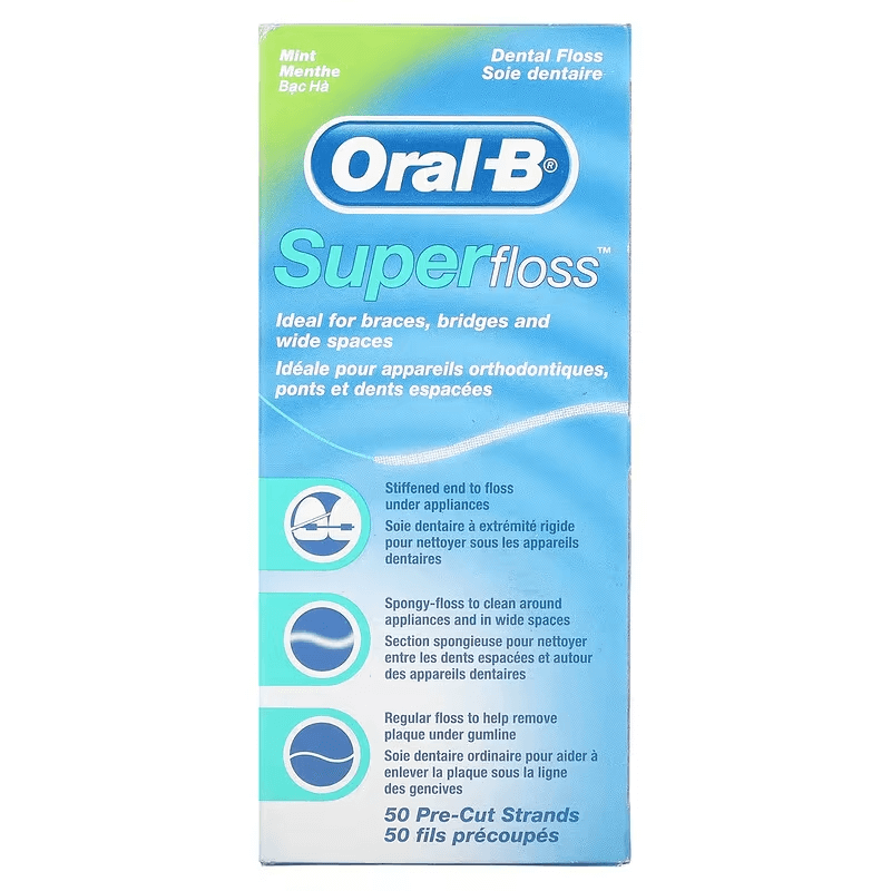 Oral-B Super Floss Mint 50 Pre-Cut Strands