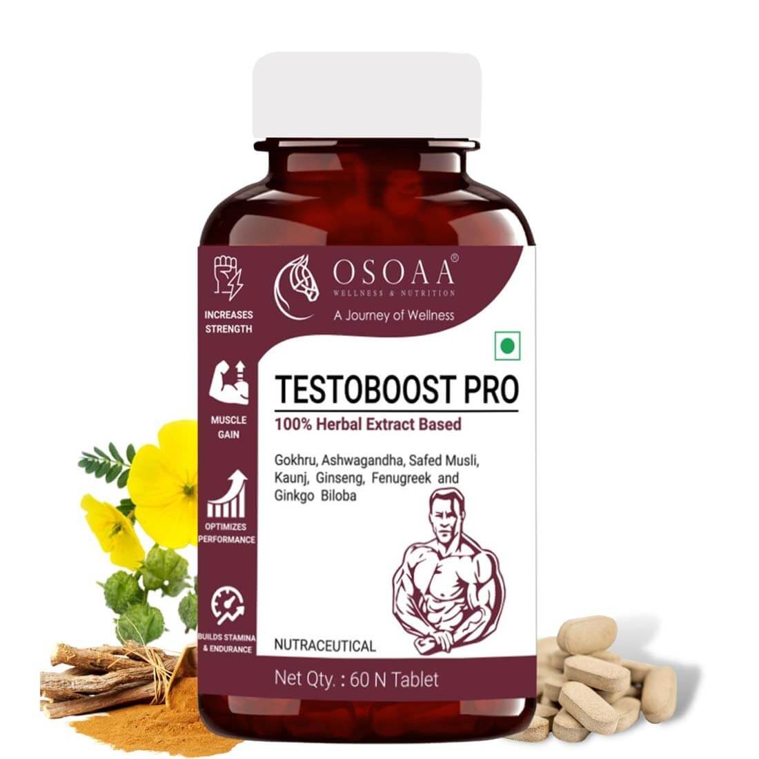 OSOAA Testosterone Supplement 60 Veg Tablets