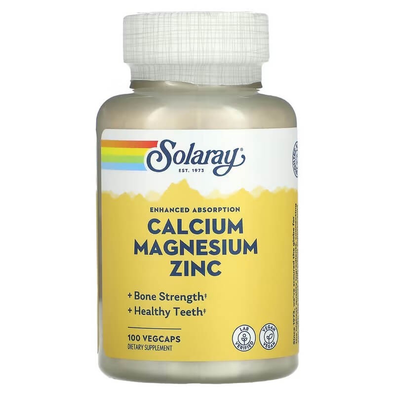 Solaray Calcium Magnesium Zinc 100 VegCaps