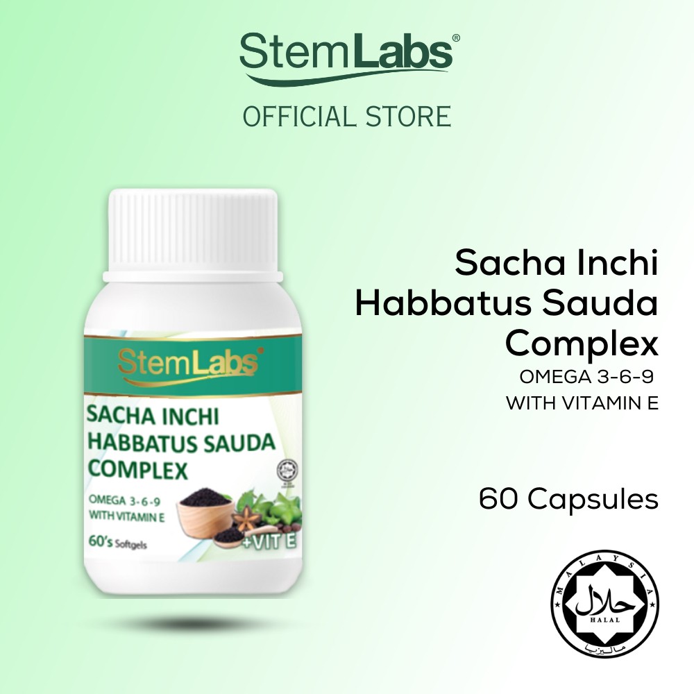 StemLabs Sacha Inchi & Habbatus Sauda Omega 3 6 9 Blend 60 S
