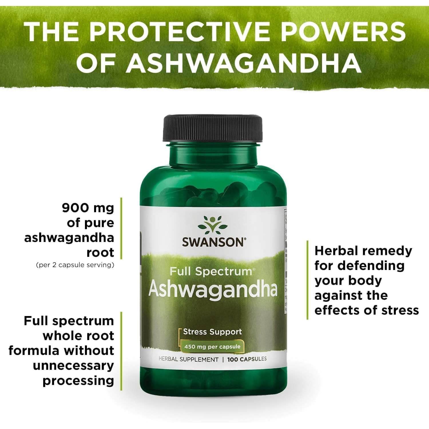 Swanson Ashwagandha 450mg 100 Capsules