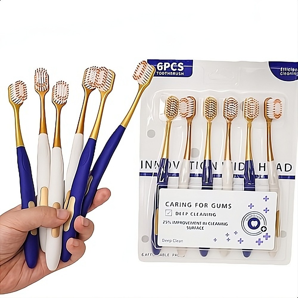 Thick Silk Soft Wide Head Soft Toothbrush 6 pcs