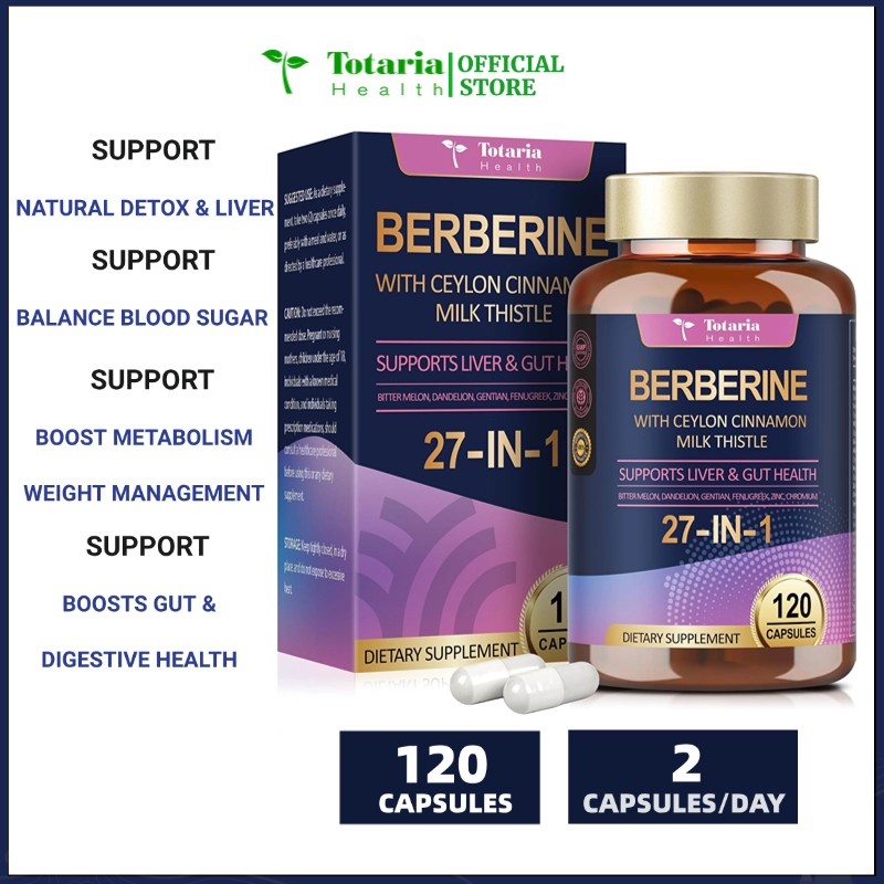 Totaria Berberine Supplement with Men & Women 120 Caps