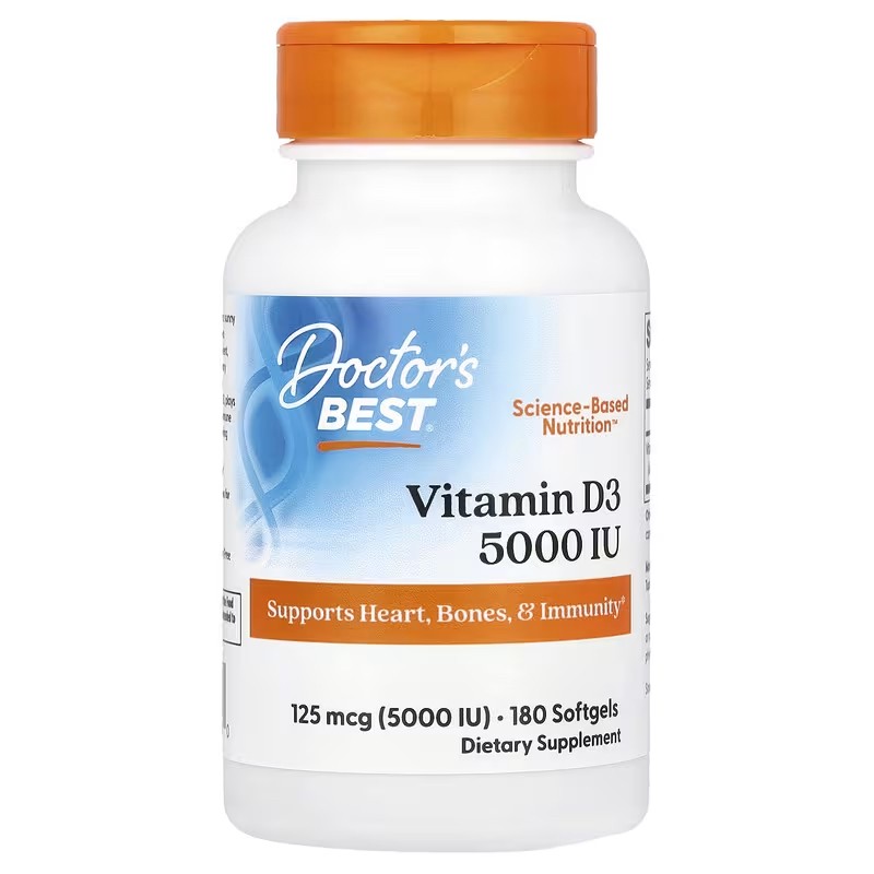 Vitamin D3 Supplement 125 mcg 5,000 IU 180 Softgels