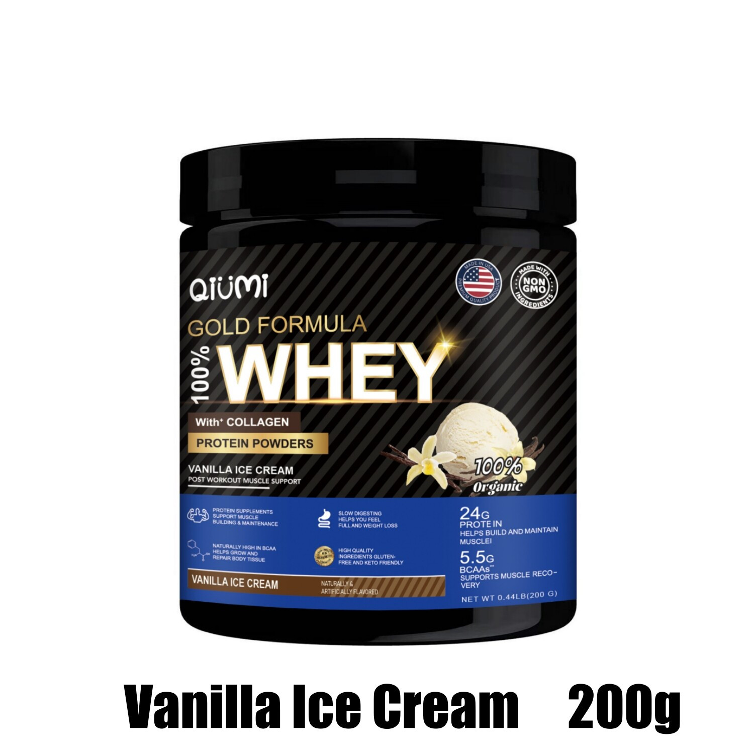 Whey Protein Powder 200g Vanilla Support Men & Women