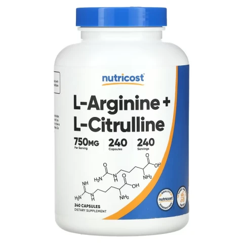Nutricost, L-Arginine + L-Citrulline, 240 Caps
