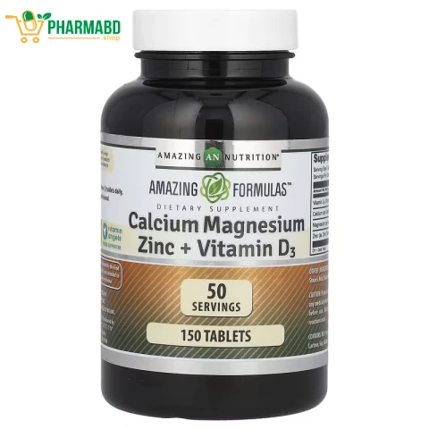 Amazing Formulas Calcium Magnesium Zinc + D3 Supplement 150 Tablets