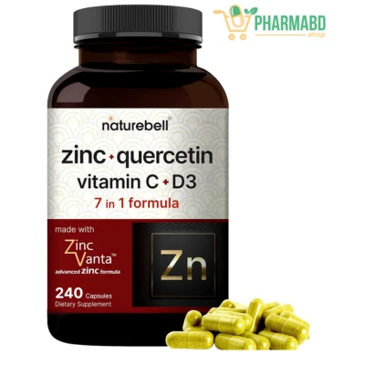 NatureBell Zinc+Quercetin with Vitamin & D3, 240 Capsules