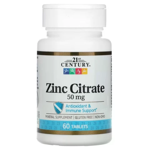21st Century Zinc Citrate supplement 50mg 60 Tablets