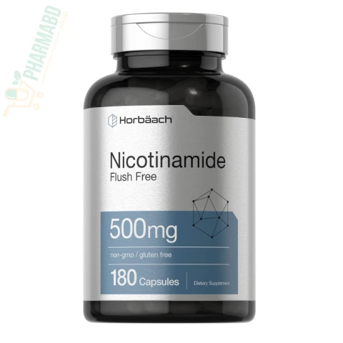 Horbäach Nicotinamide Supplement, 500 mg, 180 Capsules