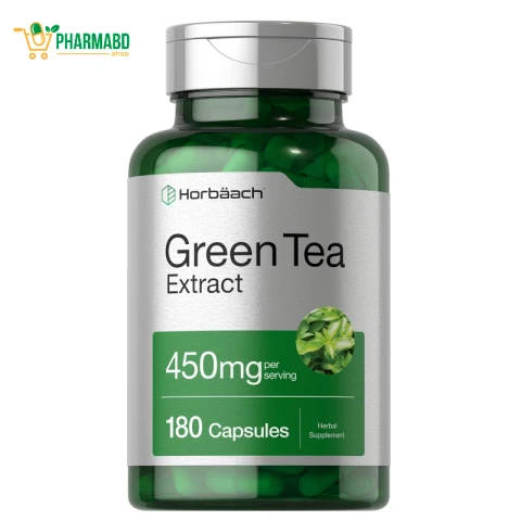 Horbäach Green Tea Extract Supplement 450 mg, 180 Capsules