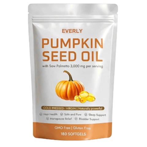 Everly Pumpkin Seed Oil with Saw Palmetto 3000 mg, 180 Softgels