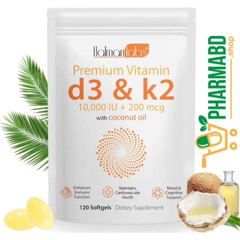 MXCZBSM Vitamin D3 K2 10000 IU, Immune, Heart, Teeth & Bone Health, 120 Softgels