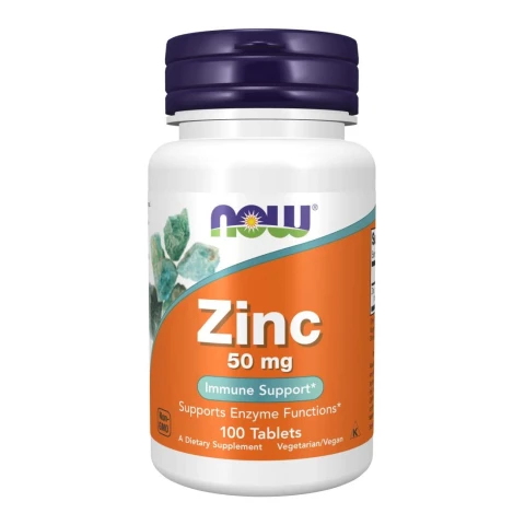 NOW Foods Zinc, 50 mg, Immune Support 100 Tablets