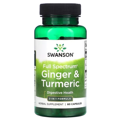 Swanson Full Spectrum® Ginger & Turmeric, 60 Capsules