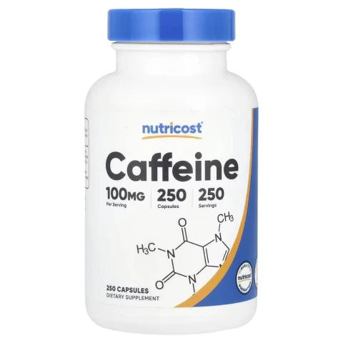 Nutricost, Caffeine Supplement, 100 mg, 250 Capsules