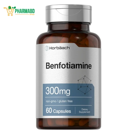 Horbaach Benfotiamine 300mg with Vitamin B1 Thiamine 60 Capsules