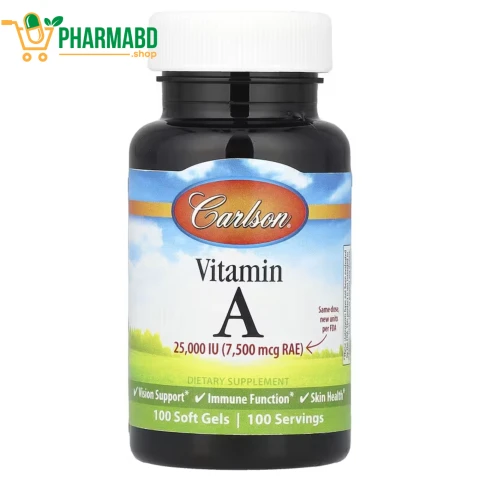 Carlson, Vitamin A Supplement 7,500 mcg RAE (25,000 IU), 100 Soft Gels
