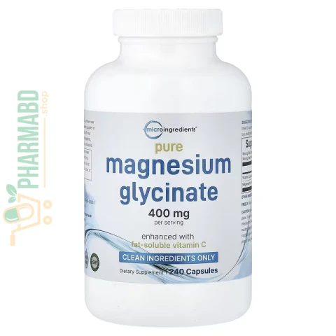 Micro Ingredients, Pure Magnesium Glycinate 400 mg, 240 Capsules