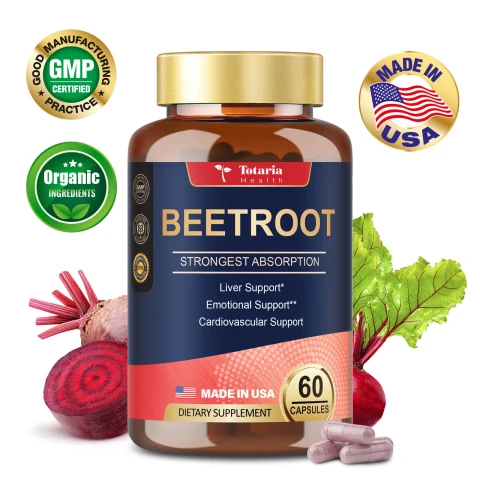 Totaria Health Organic Beet Root Capsules 1300mg 60 VegCapsules