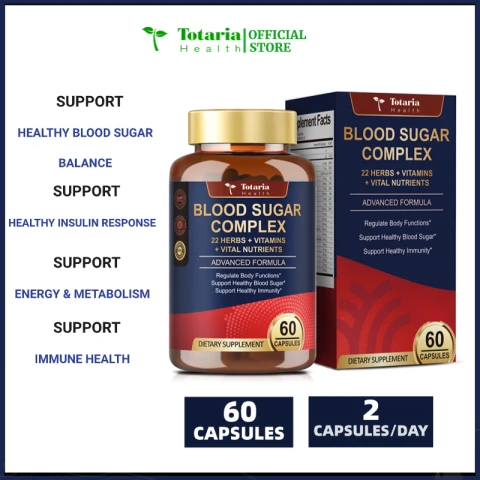Totaria Health Blood Sugar Complex Supplement 60 Capsules
