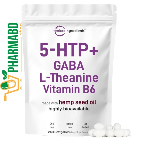 Micro Ingredients, 5 HTP + Gaba, L-Theanine, Vitamin B6, 240 Softs