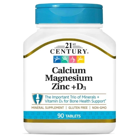 21st Century Calcium Magnesium Zinc + D3 90 Tablets